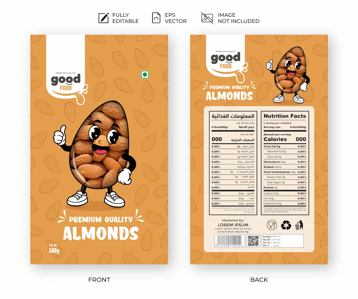  Contoh Desain Kemasan Snack Kacang Almond